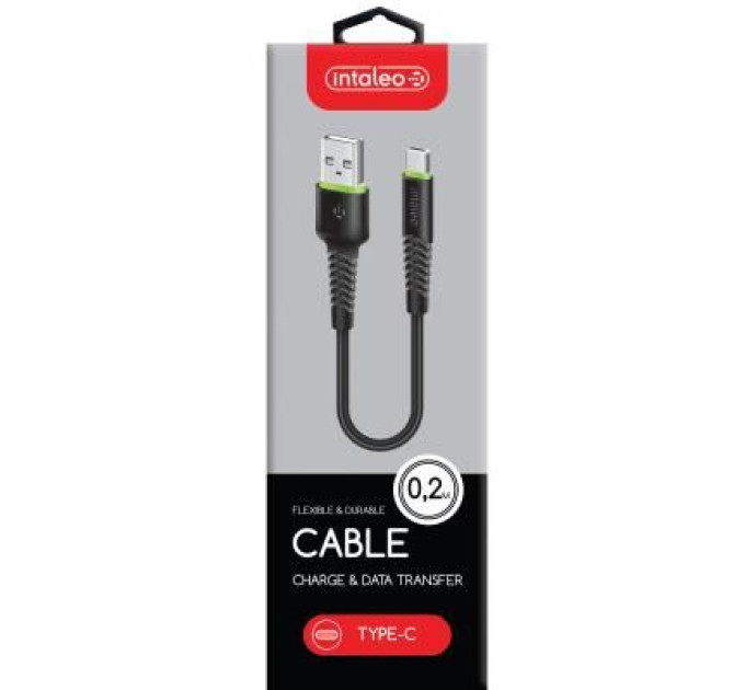 Intaleo Дата кабель USB 2.0 AM to Type-C 0.2m CBFLEXT0 black Intaleo (1283126487446)