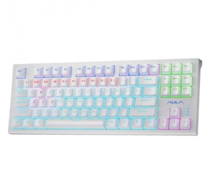 Aula Клавіатура Aula F3032 White keycaps plus 21 Yellow keys KRGD Brown USB UA White (6948391201757)
