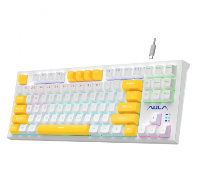 Клавіатура Aula F3032 keycaps plus 21 Yellow keys KRGD Red USB UA White (6948391204680)