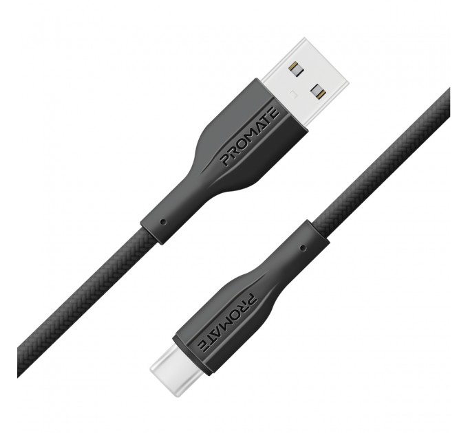Кабель Promate xCord-AC200 USB - USB Type-C (M/M), 2 м, Black (xcord-ac200.black)