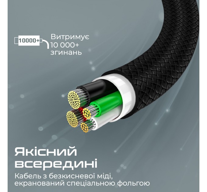 Promate Кабель Promate xCord-CC200 USB Type-C - USB Type-C (M/M), 2 м, Black (xcord-cc200.black)