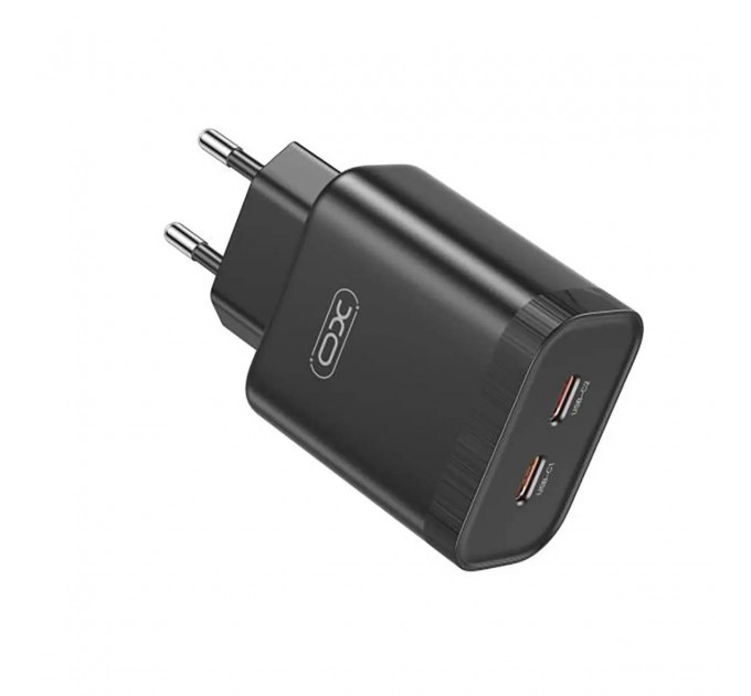 XO Мережевий зарядний пристрій XO L105 (2USB-С, 3А) PD Black (L105-CC.black)
