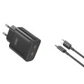 XO Мережевий зарядний пристрій XO L105 (2USB-С, 3А) PD Black (L105-CC.black)