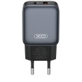 XO Мережевий зарядний пристрій XO L154 (1USB-С, 1USB, 3А) PD, QC 3.0 Black (L154.black)