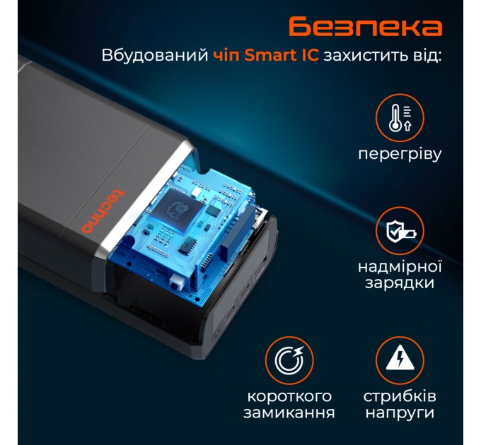 Techno Універсальна мобільна батарея Techno PDC130 38000mAh PD 130W QC 3.0 Black