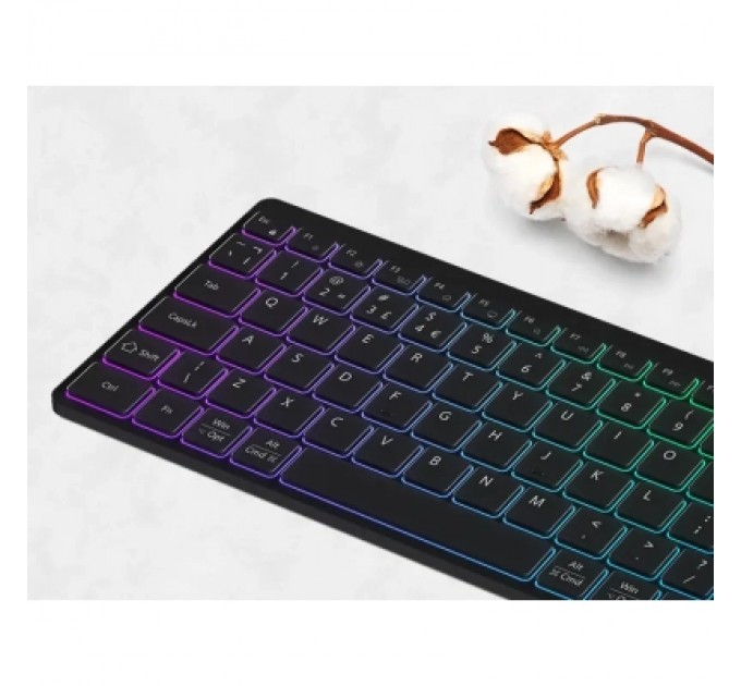 Canyon Клавіатура Canyon HKB-W11 Slim Dual Mode Wireless/Bluetooth RGB UA Black (CNS-HBTK11B)