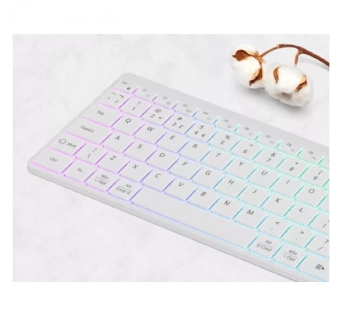 Клавіатура Canyon HKB-W11 Slim Dual Mode Wireless/Bluetooth RGB UA White (CNS-HBTK11W)