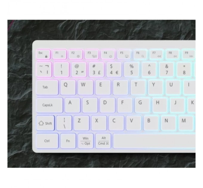 Клавіатура Canyon HKB-W11 Slim Dual Mode Wireless/Bluetooth RGB UA White (CNS-HBTK11W)