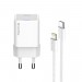 Мережевий зарядний пристрій ColorWay GaN Mini 20W PD Port PPS USB-C White (CW-CHS059PD-WT) + кабель Lightning