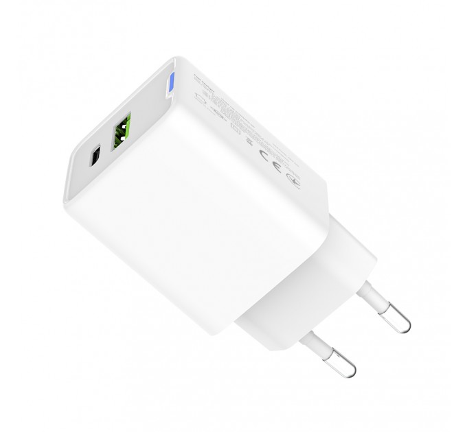 Мережевий зарядний пристрій ColorWay GaN Mini 45W PD Port PPS USB (Type-C PD + USB QC4.0) White (CW-CHS060PD-WT)