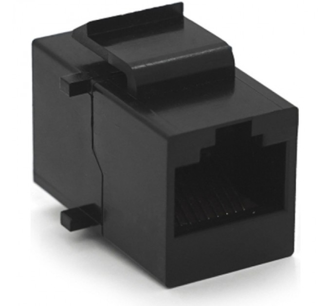 Voltronic Модуль Keystone прохідний в рамку 1+1 RJ45 кат.5E UTP, Black Voltronic (30343)