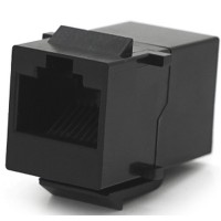 Модуль Keystone прохідний в рамку 1+1 RJ45 кат.5E UTP, Black Voltronic (30343)