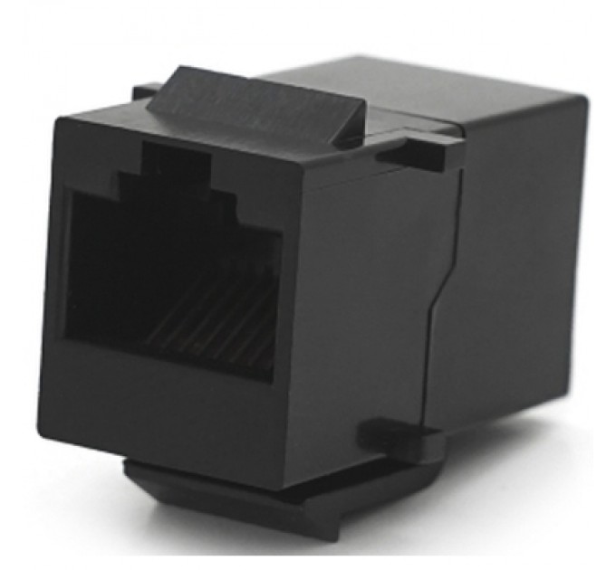 Voltronic Модуль Keystone прохідний в рамку 1+1 RJ45 кат.5E UTP, Black Voltronic (30343)