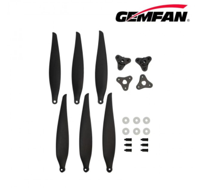 Gemfan Пропелер для дрона Gemfan F1510 Folding 3 Blade Glass Fiber Nylon - Black 1CW + 1CCW (PMGNF1510-3A2)
