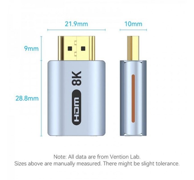 Vention Адаптер Vention HDMI - HDMI (M/F), gold-plated Blue (AIVH0)