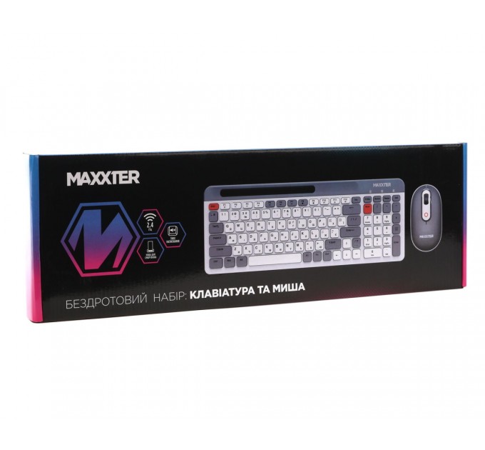Комплект (клавіатура, миша) Maxxter KMS-WCM-03G-UA