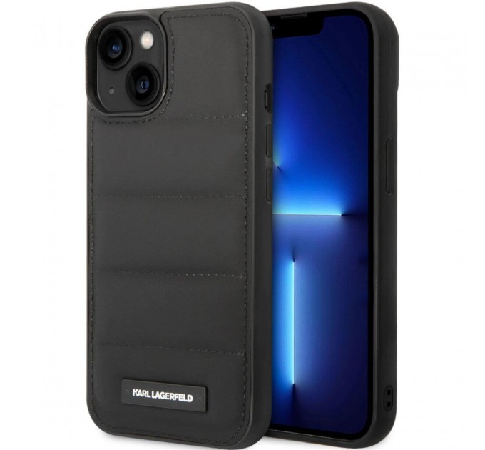 Чохол-накладка Karl Lagerfeld Quilted Puffy Metal Logo для Apple iPhone 15 Black (KLHCP15SPSQAK)