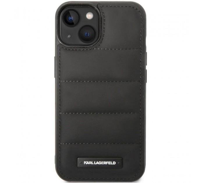 Чохол-накладка Karl Lagerfeld Quilted Puffy Metal Logo для Apple iPhone 15 Black (KLHCP15SPSQAK)