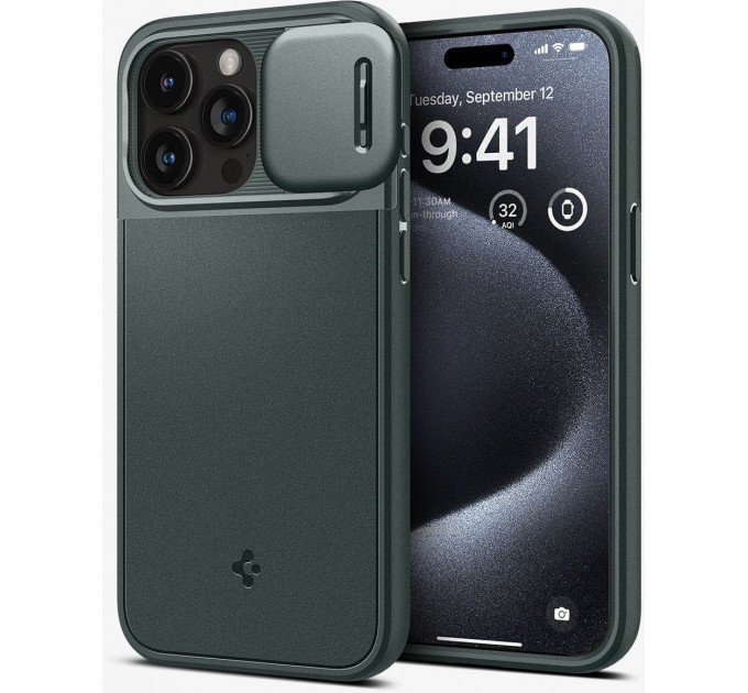 Чохол-накладка Spigen Optik Armor MagFit для Apple iPhone 15 Pro Abyss Green (ACS06739)
