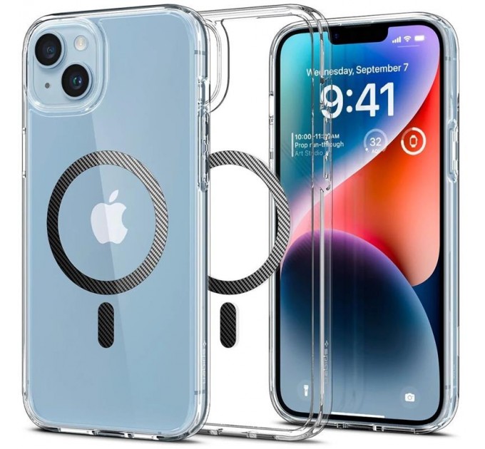 Spigen Чохол-накладка Spigen Ultra Hybrid MagFit для Apple iPhone 14 Carbon Fiber (ACS05050)