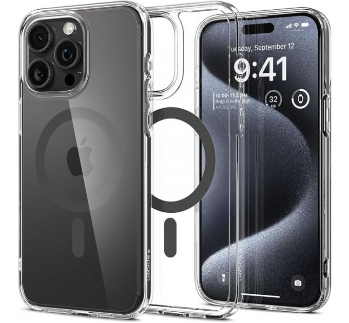 Spigen Чохол-накладка Spigen Ultra Hybrid MagFit для Apple iPhone 15 Pro Graphite (ACS06716)