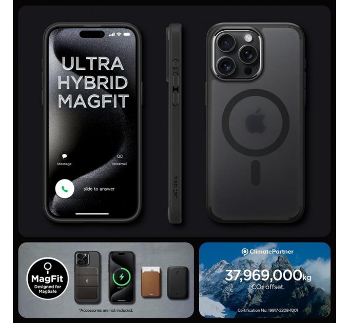 Spigen Чохол-накладка Spigen Ultra Hybrid MagFit для Apple iPhone 15 Pro Max Frost Black (ACS06581)