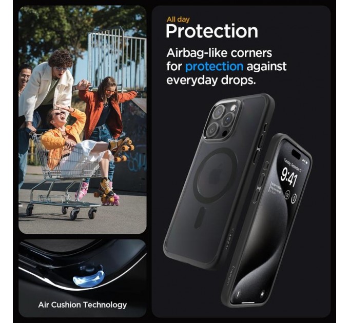 Spigen Чохол-накладка Spigen Ultra Hybrid MagFit для Apple iPhone 15 Pro Max Frost Black (ACS06581)
