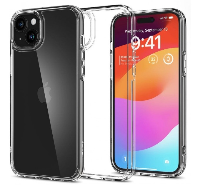 Spigen Чохол-накладка Spigen Crystal Hybrid для Apple iPhone 15 Plus Crystal Clear (ACS06459)