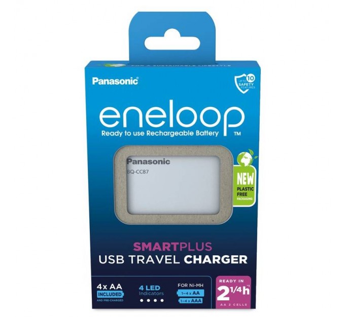 Panasonic Зарядний пристрій Panasonic Eneloop ready USB in/out з функцією Power Bank + AA 2000 mAh