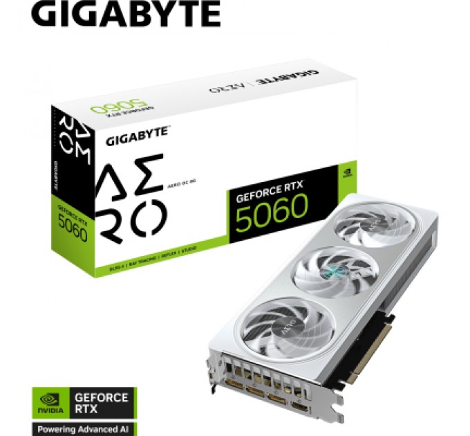 GIGABYTE Відеокарта GIGABYTE GeForce RTX5060 8Gb AERO OC (GV-N5060AERO OC-8GD)