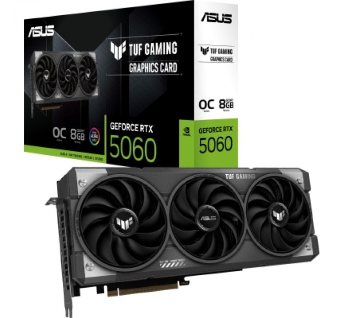 ASUS Відеокарта ASUS GeForce RTX5060 8Gb TUF GAMING OC (TUF-RTX5060-O8G-GAMING)