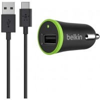 Автомобільний зарядний пристрій Belkin (1USB, 2.4A) Black (F7U002bt06-BLK) + кабель Type-C_OEM