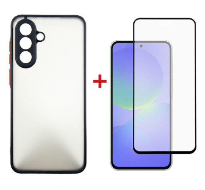 Dengos Чохол до мобільного телефона Dengos Samsung Galaxy A36 Matte + glass (Black) (DG-KM-145)