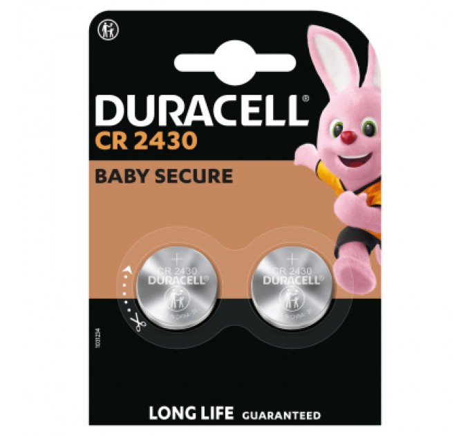 Батарейка CR 2430 спеціальна літієва типу таблетка 2430 3V, 2 шт. в упаковці Duracell (5012262)
