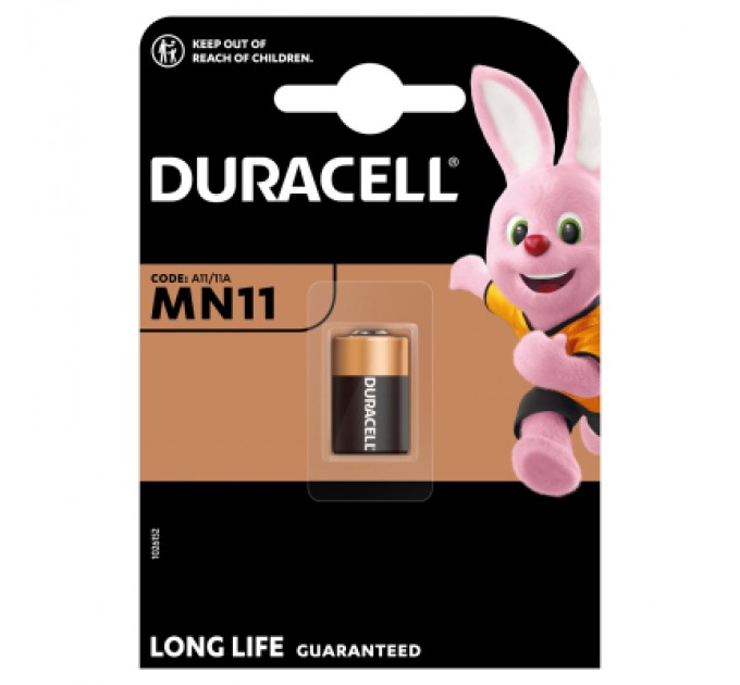 Duracell Батарейка MN11 6V спеціальна лужна, A11 / 11A, 1 шт. в упаковці Duracell (5007387)