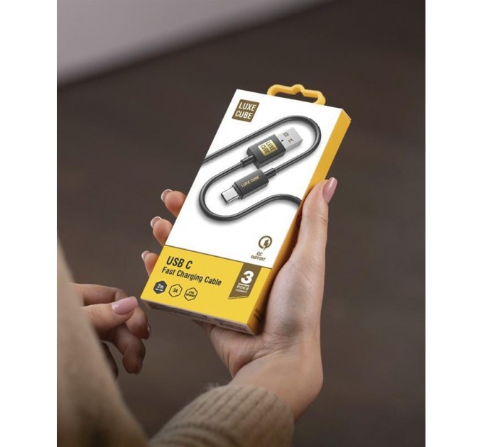 Luxe Cube Кабель Luxe Cube USB Type-C - USB Type-C (M/M), 3 А, 2 м, черный (8886888698469)