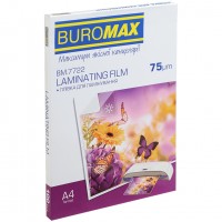 Плівка для ламінування Buromax (BM.7722), глянцева, А4, 75мк, 100 шт Плівка для ламінування Buromax (BM.7722), глянцева, А4, 75мк, 100 шт