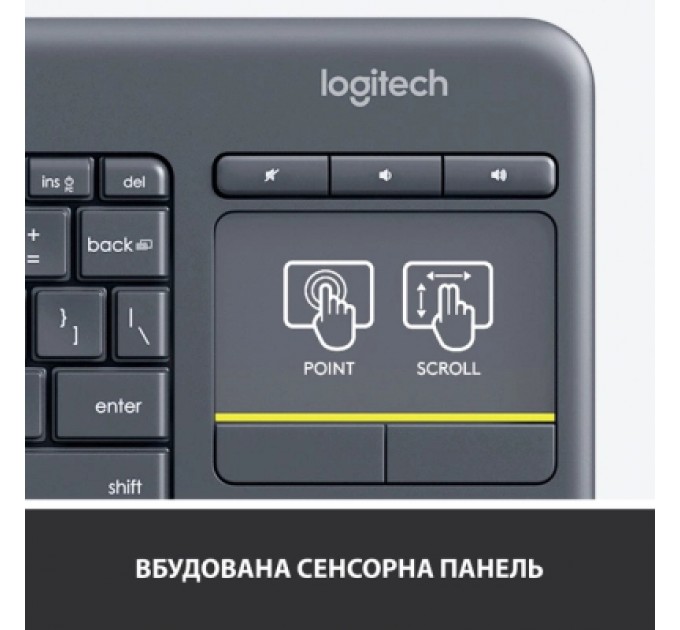 Logitech Клавіатура Logitech K250 Bluetooth/Wireless UA Graphite (920-013822)