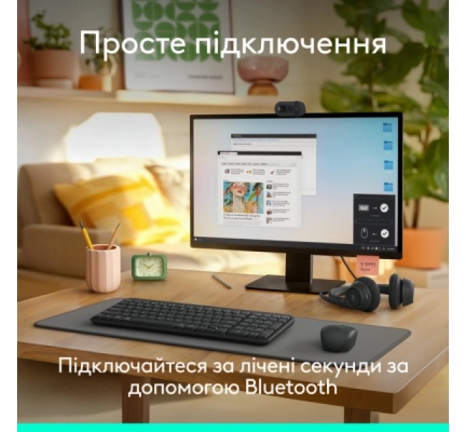 Logitech Комплект Logitech MK250 Bluetooth/Wireles UA Graphite (920-013823)