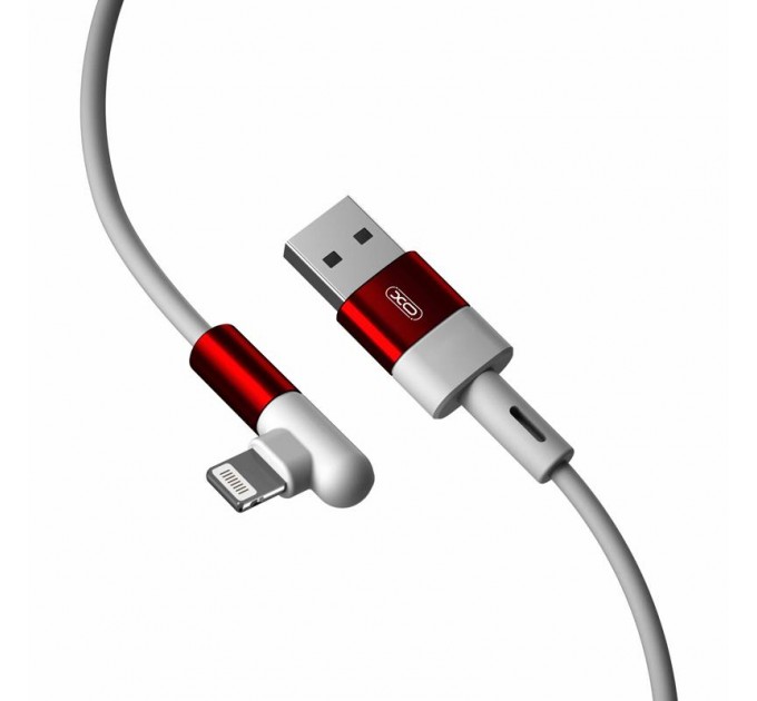 XO Кабель XO NB152 Elbow USB-Lightning 2.4A 1м White (6920680872466)