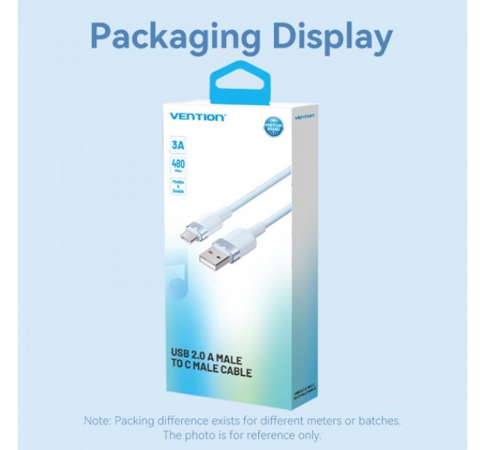 Vention Кабель Vention USB - USB Type-C (M/M), 60W, 3A, 2 м, White (CTNWH)