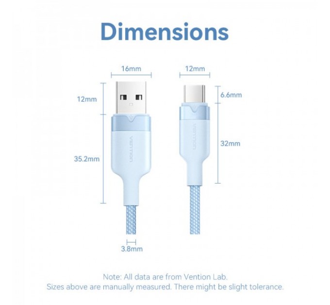 Vention Кабель Vention USB - USB Type-C (M/M), 60W, 3A, 2 м, White (CTNWH)