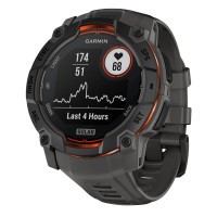 Смарт-годинник Garmin Instinct 3 50mm Solar Black with Charcoal Silicone Band (010-02935-40)