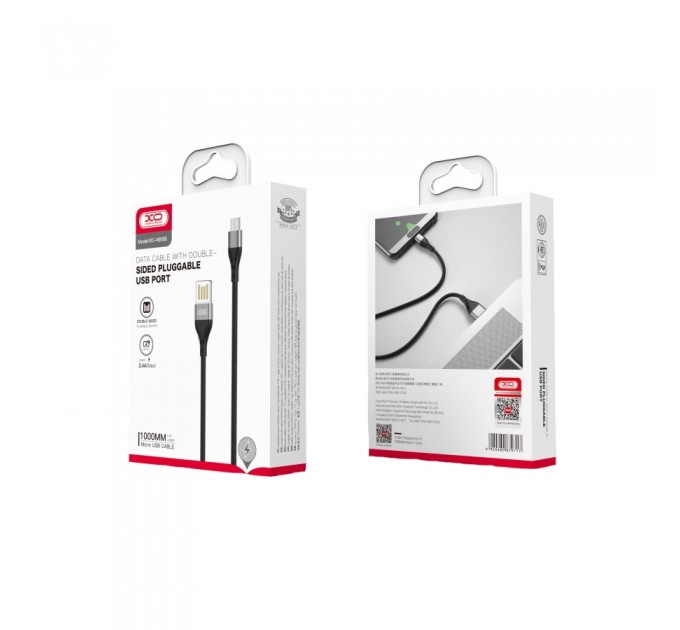 XO Кабель XO NB188 USB - micro-USB, (M/M), 2.4A 1 м Gray (6920680879717)