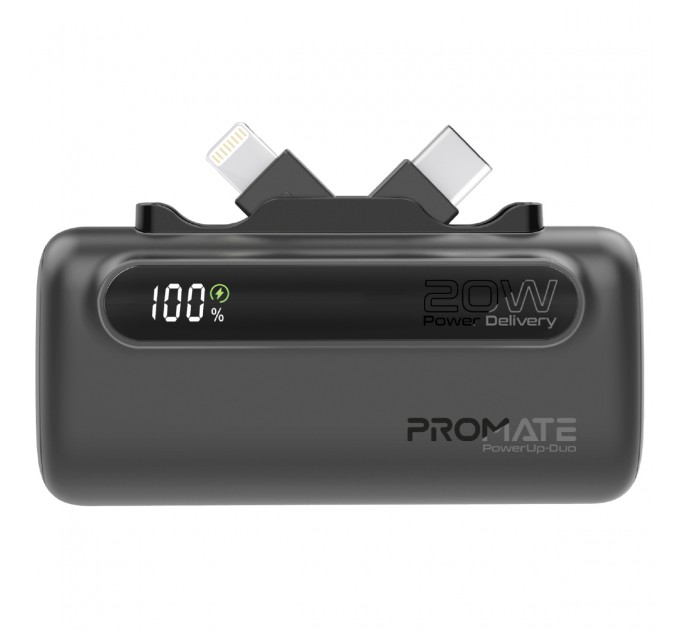 Promate Універсальна мобільна батарея Promate PowerUp-Duo 5000mAh 20W Black