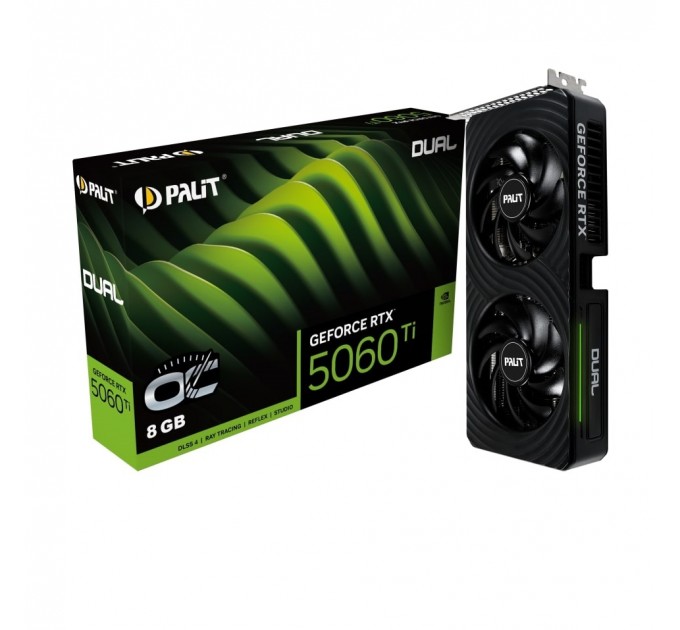 Відеокарта GF RTX 5060 Ti  8GB GDDR7 Dual OC Palit (NE7506TT19P1-GB2062D)
