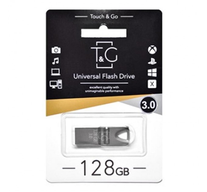 T&G Флеш-накопичувач USB3.0 128GB T&G 117 Metal Series Black (TG117BK-128G3)