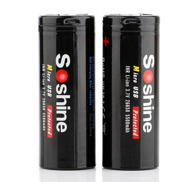 Soshine Акумулятор Soshine 26650 microUSB 5500mAh 1шт