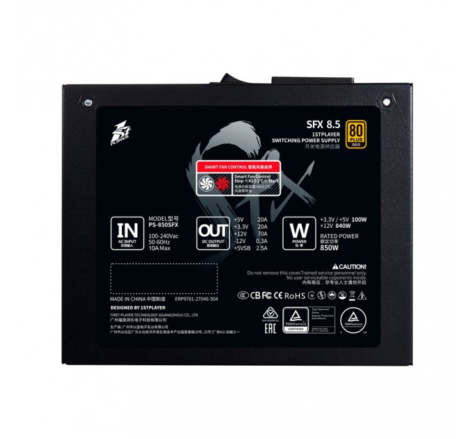 1stPlayer Блок живлення 1stPlayer PS-850SFX (SFX-GLD-850-BK-EU) 850W