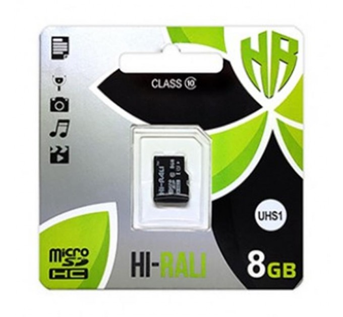 Карта пам`ятi MicroSDHC 8GB UHS-I Class 10 Hi-Rali (HI-8GBSD10U1-00)